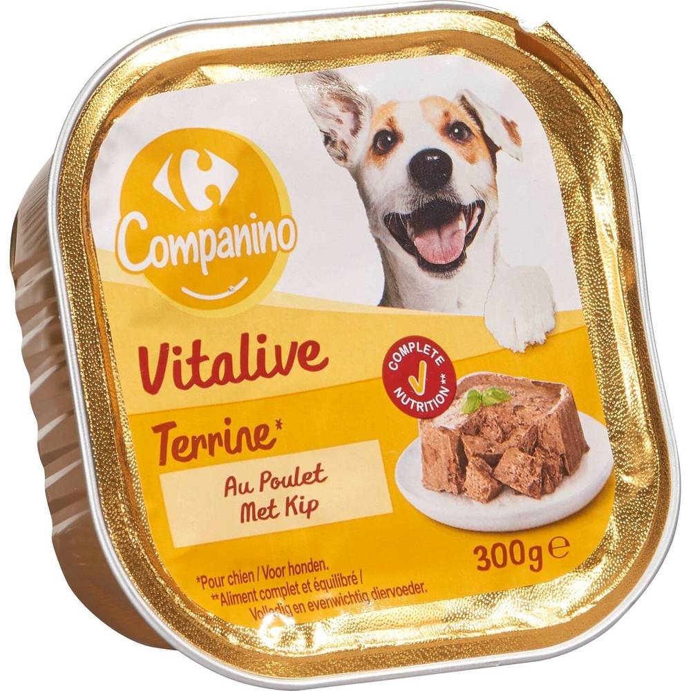 Carrefour Companino - Pâtée pour chien au poulet