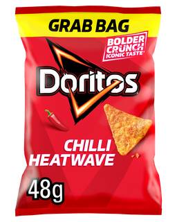 Doritos Chilli Heatwave Tortilla Chips Grab Bag Crisps 48g