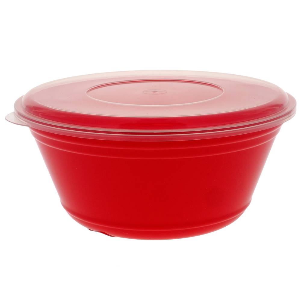 Round Plastic Bowl W/ Clear Lid