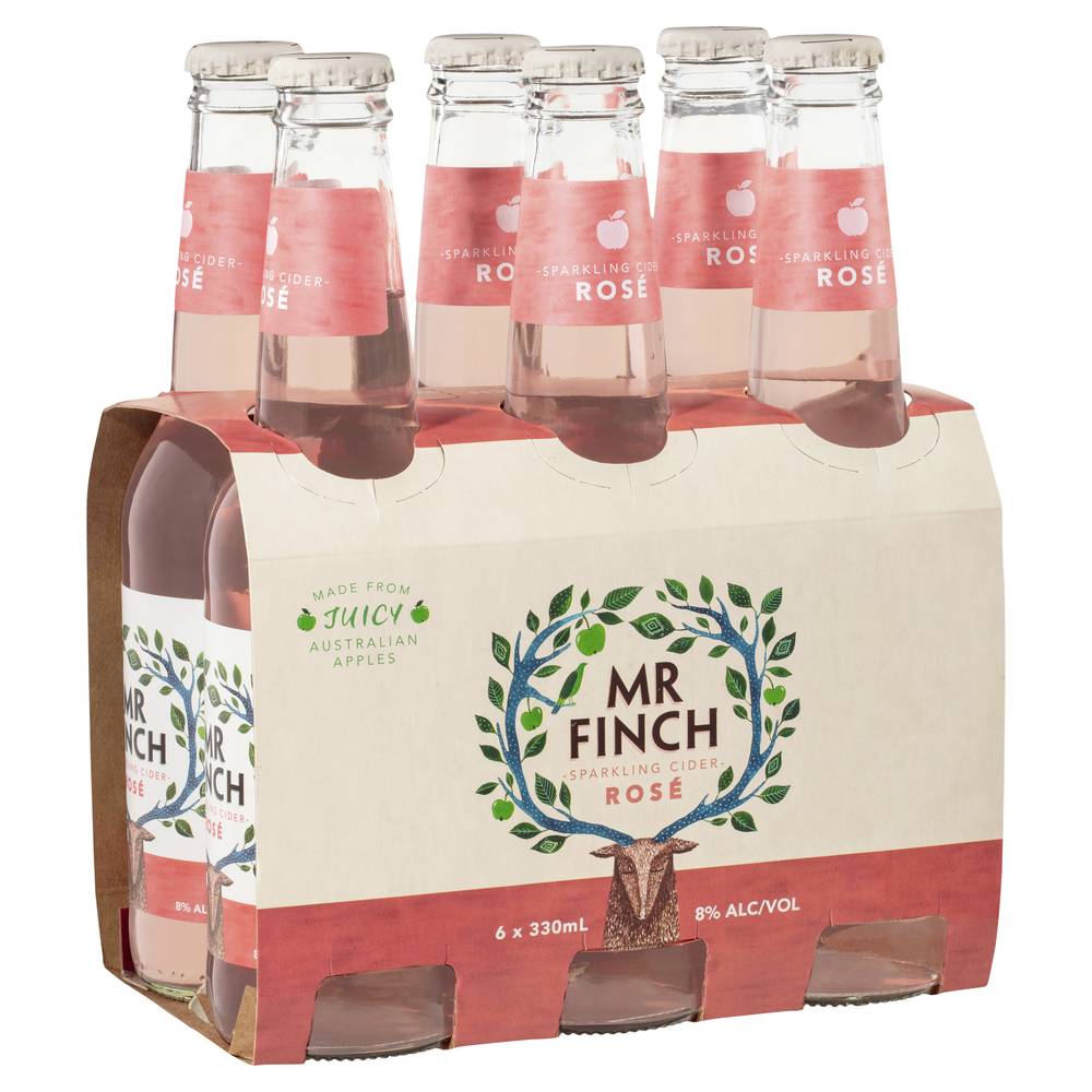 Mr Finch Cider Rose Bottle 330mL X 6 pack