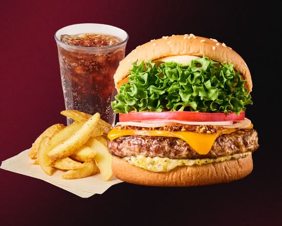 [セット]黒毛和牛チーズバーガー～Wagyu beef cheese burger Combo～