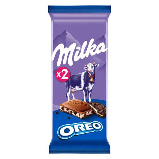 Milka Tablette Chocolat au Lait aux éclats d'Oreo 2x100 g