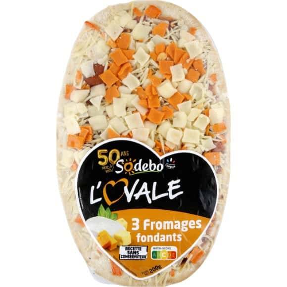 Sodebo - L'ovale pizza 3 fromages fondants (200g)