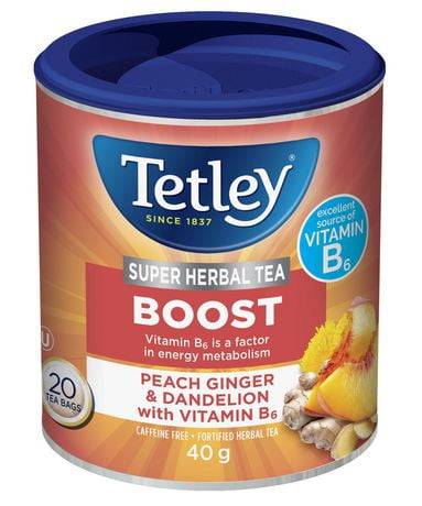 Tetley Super Herbal Tea, Peach-Ginger-Dandelion (40 g, 20 ct)