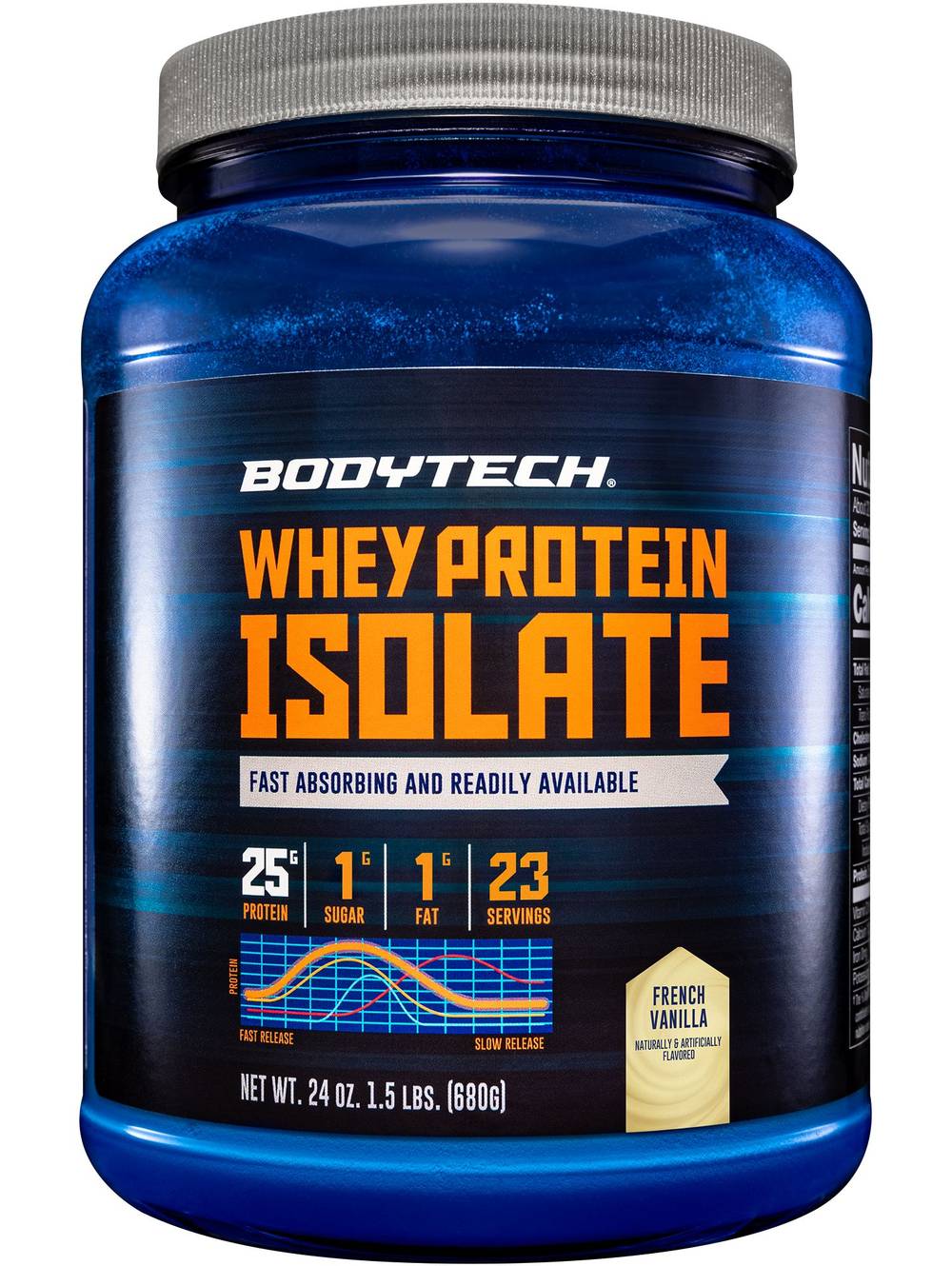 BodyTech Whey Protein Isolate Powder, French Vanilla (24 oz)