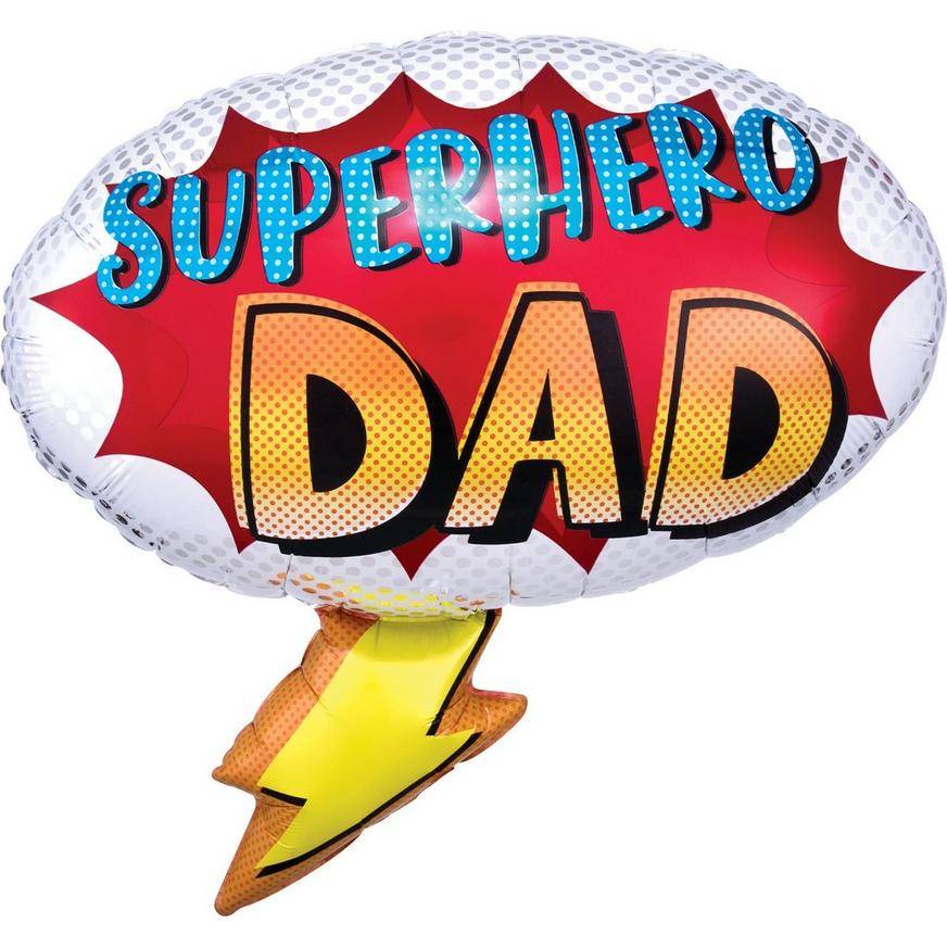 Uninflated Superhero Dad Balloon, 27in