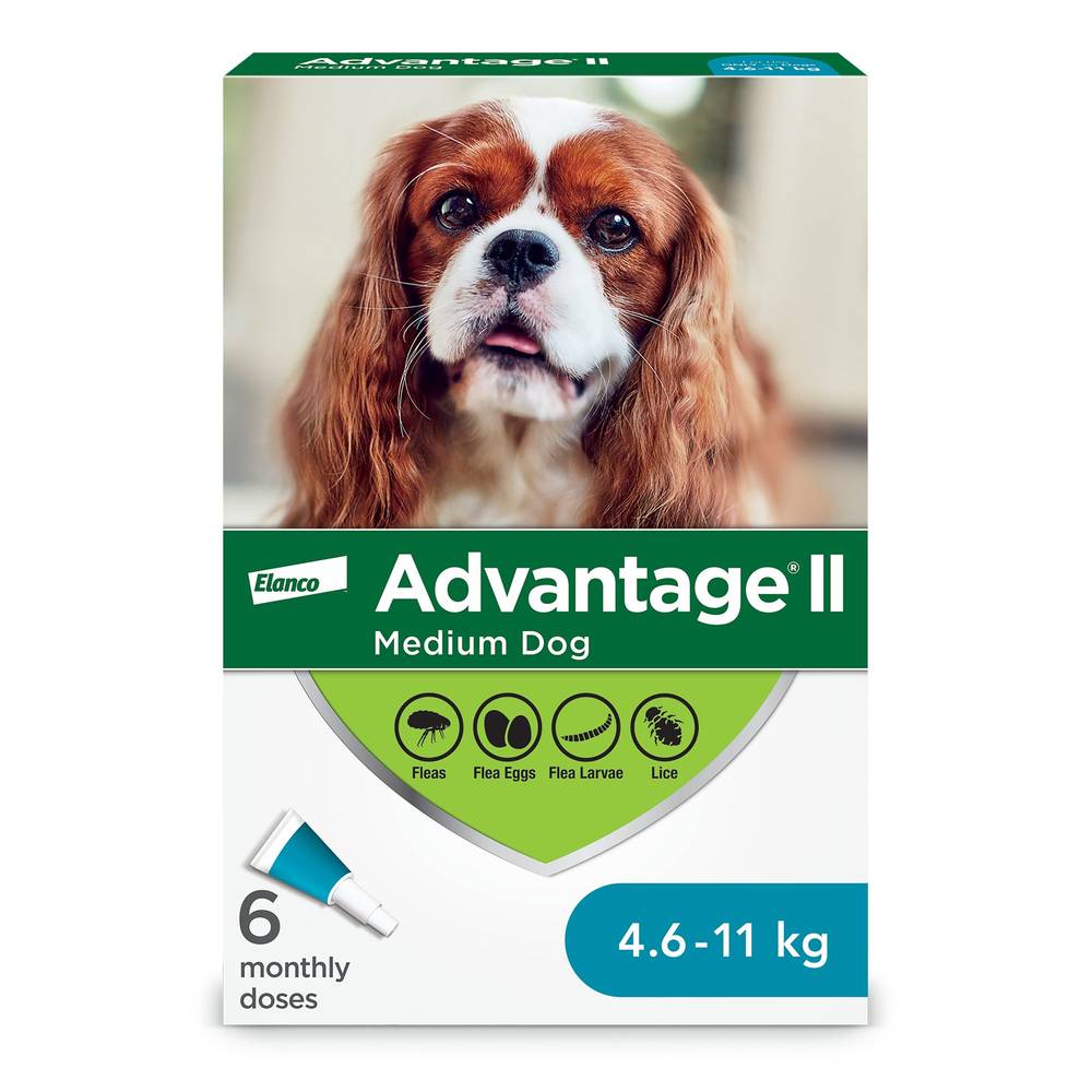 Advantage® II Medium Dog Once-A-Month Topical Flea Treatment - 4.6 to 11 kg (Size: 6 Count)