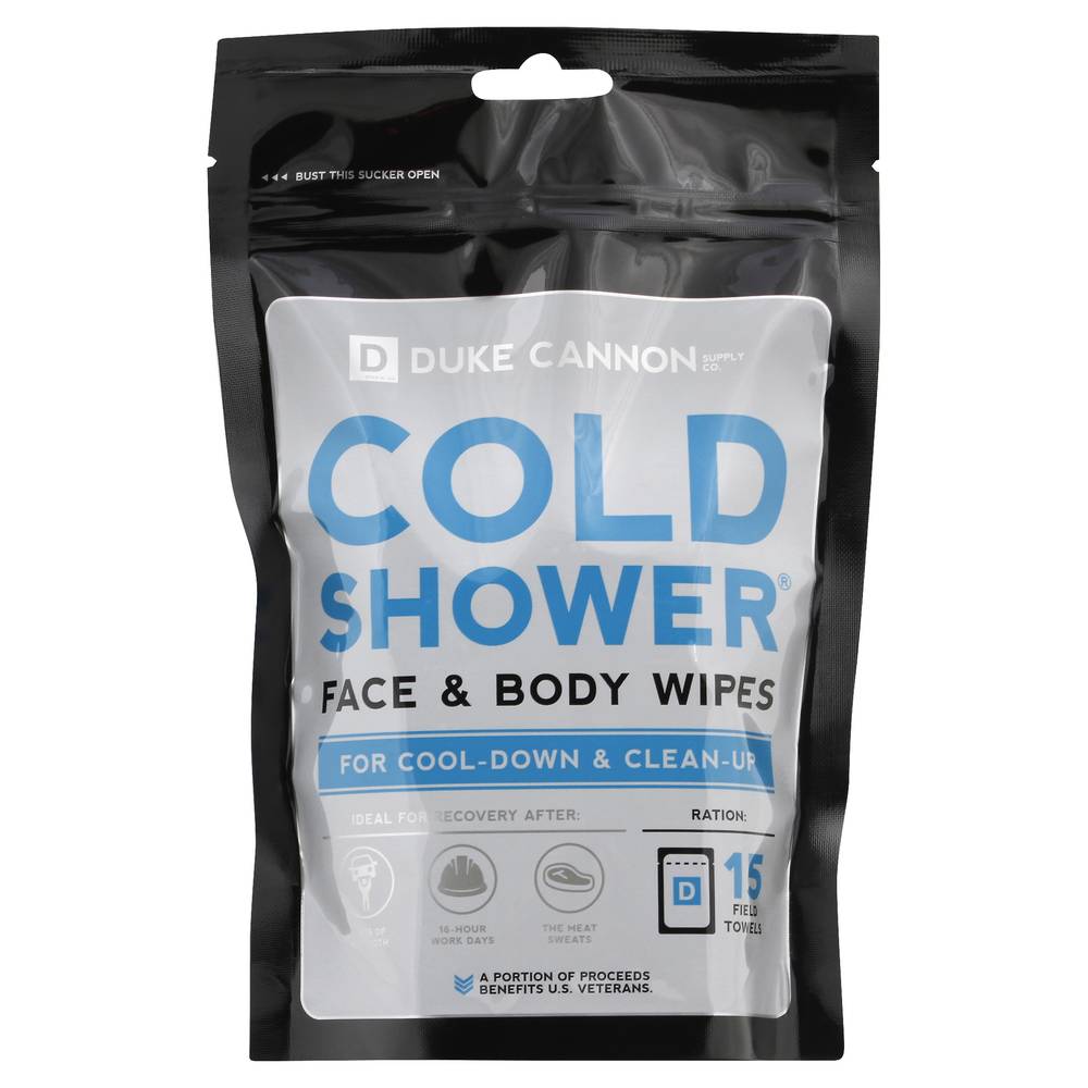 Duke Cannon Cold Shower Face & Body Wipes