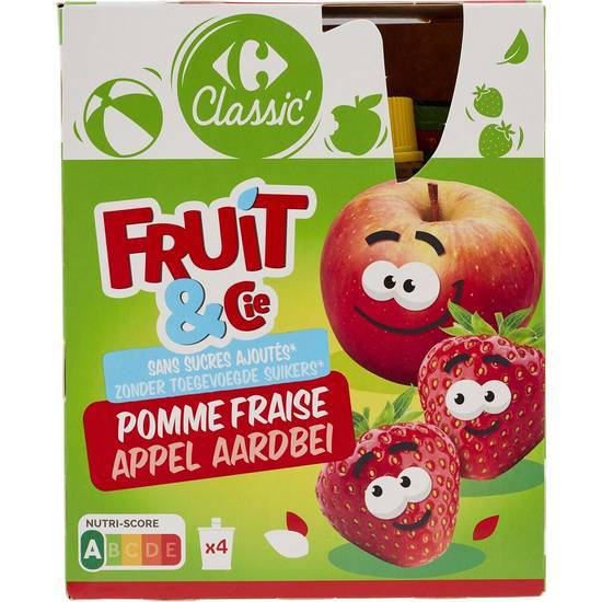 Carrefour Classic' - Compote sans sucre ajoutés (pomme - fraise)