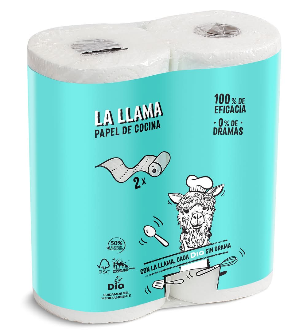 Papel De Cocina Estándar 2 Capas La Llama Dia Bolsa 2 Unidades