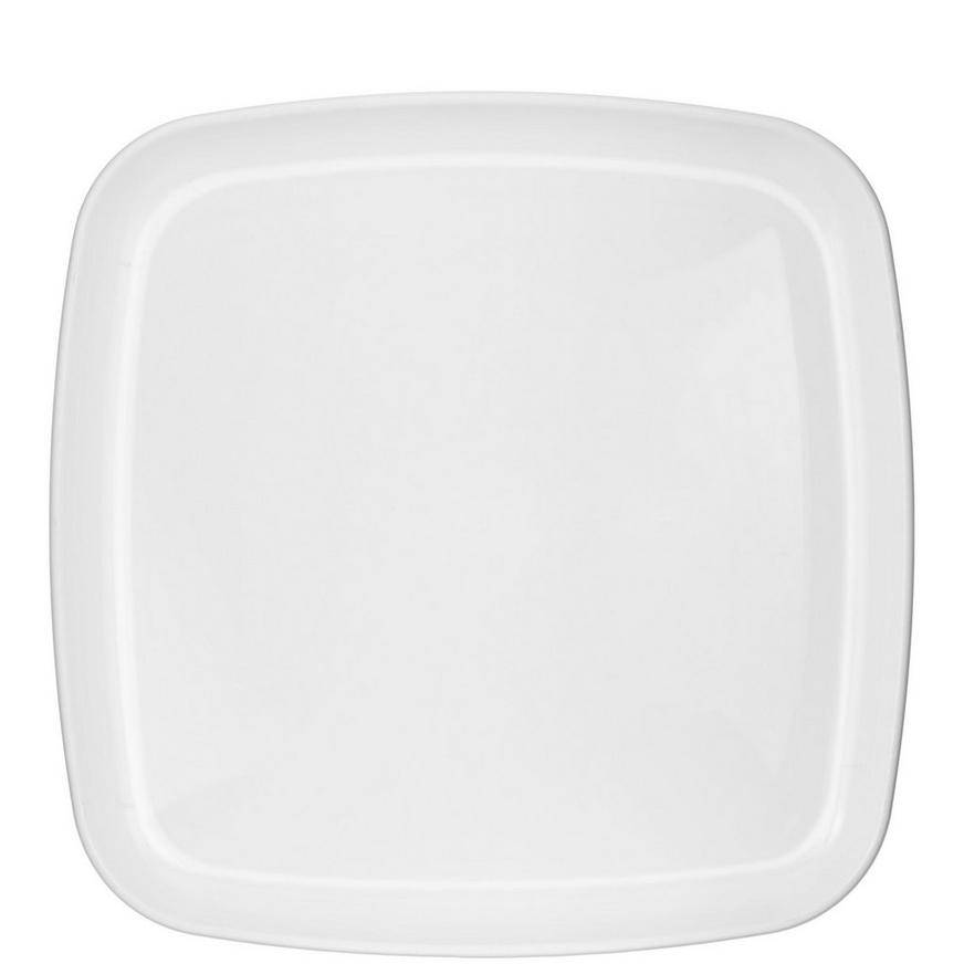 White Plastic Square Platter