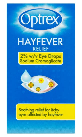 Optrex Hayfever Relief 2% W/V Eye Drops Sodium Cromoglicate (10ml)