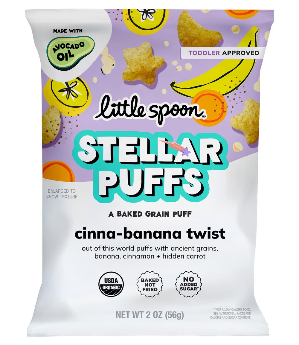 Little Spoon Organic Stellar Puffs Toddler Snack, Cinna-Banana Twist, 12+ Months (2 oz)