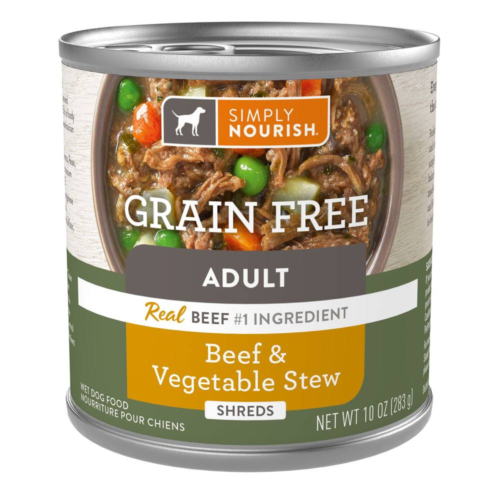 Simply Nourish Grain Free Shreds Adult Wet Dog Food (beef & vegetable)