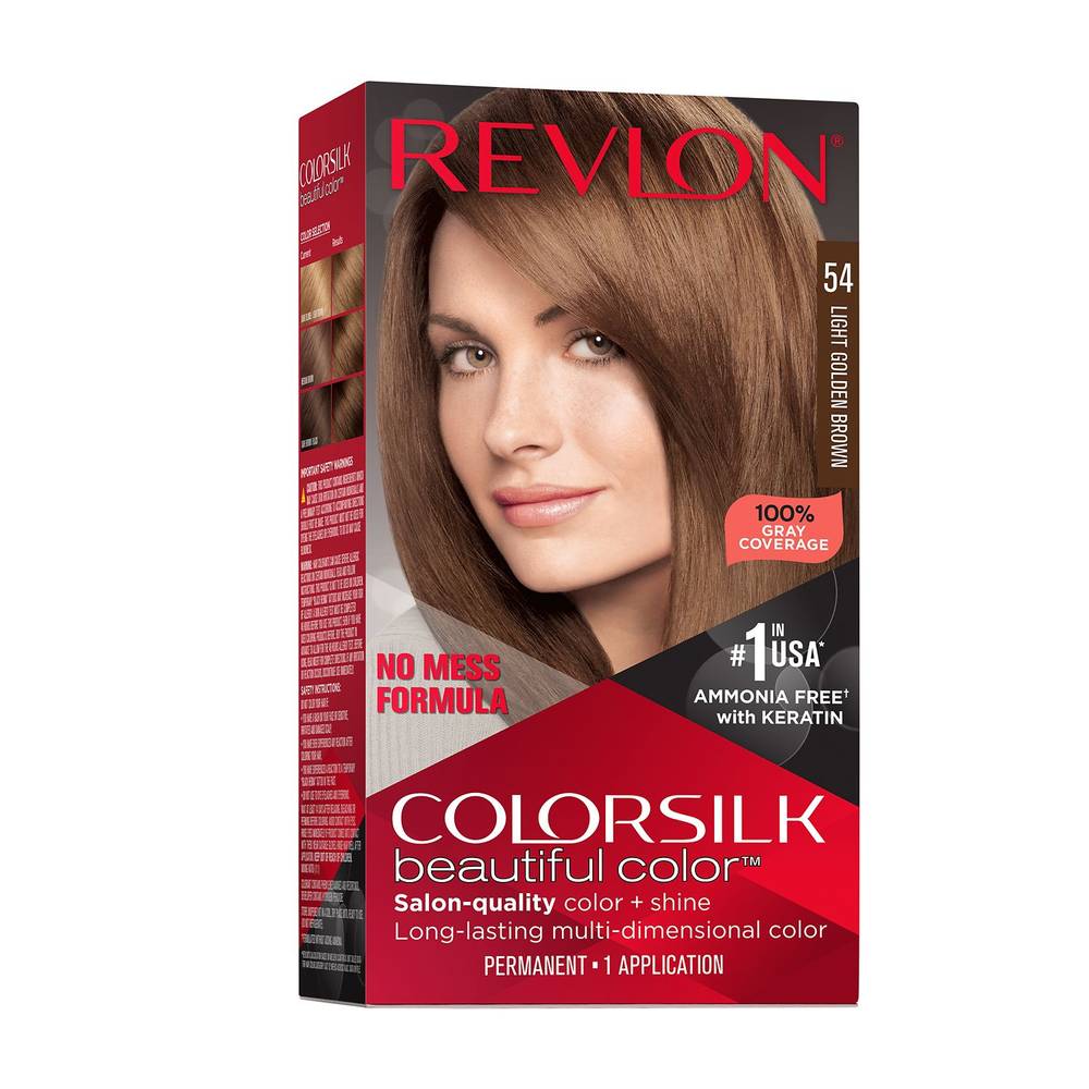 Revlon Colorsilk Beautiful Color Permanent Hair Color, 054 Light Golden Brown