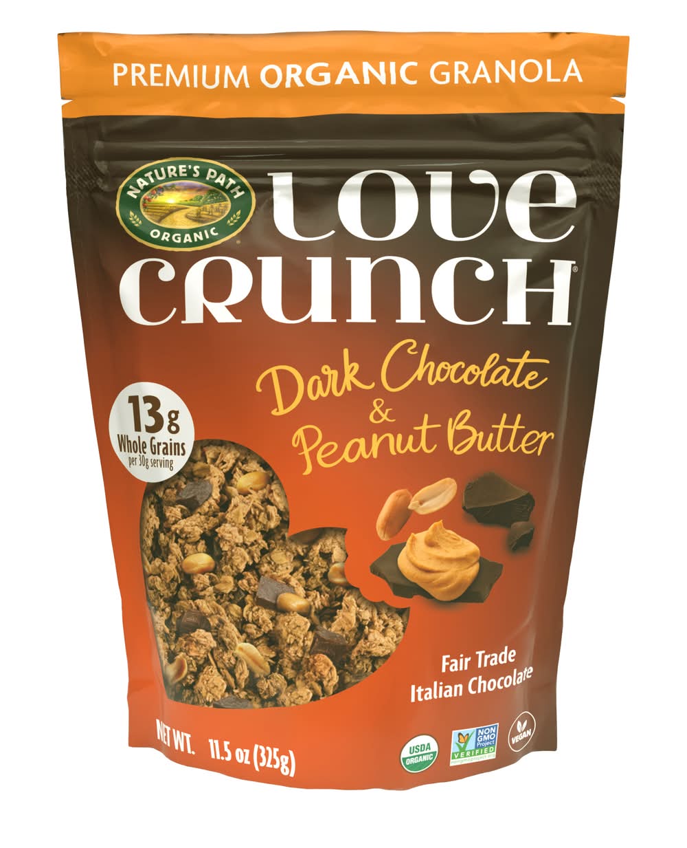 Nature's Path Love Crunch Premium Organic Granola, Dark Chocolate & Peanut Butter (11.5 oz)