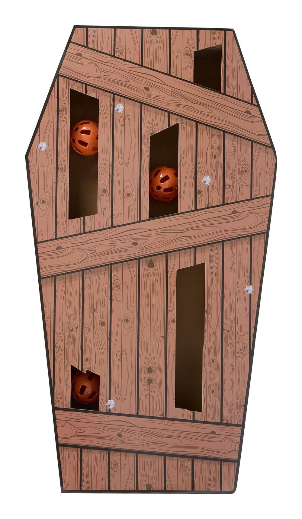 Thrills & Chills™ Halloween Coffin Scratch Cat Toy (Color: Brown)