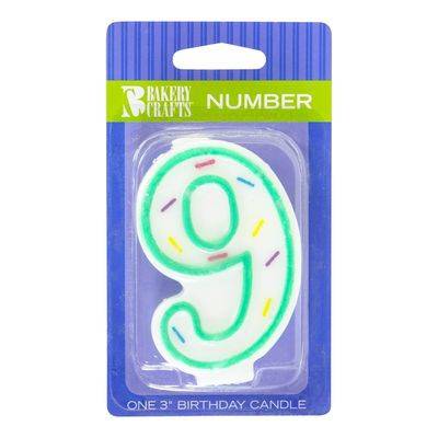 Bakery crafts chandelle d'anniversaire numéro 9 (1 un) - anniversary candle number 9 (1 un)