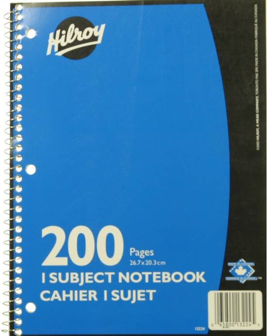 Hilroy Subject Notebook (200 pages)