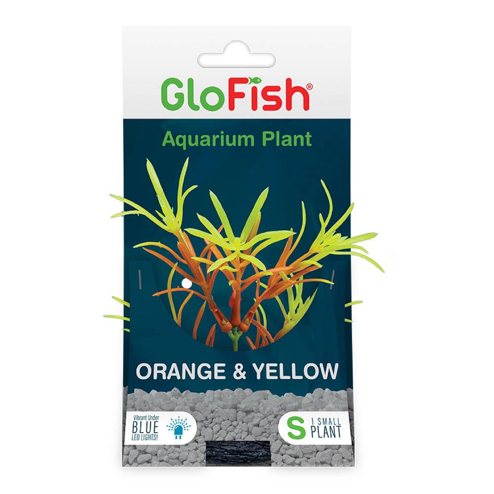 Glofish Artificial Two-Tone Plant (orange & yellow)