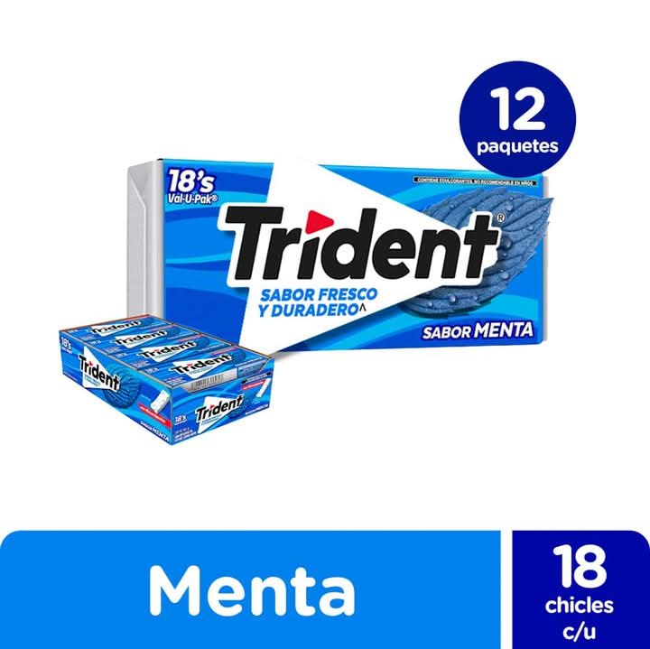 Trident · Goma de mascar sin azúcar, menta (30,6 g)
