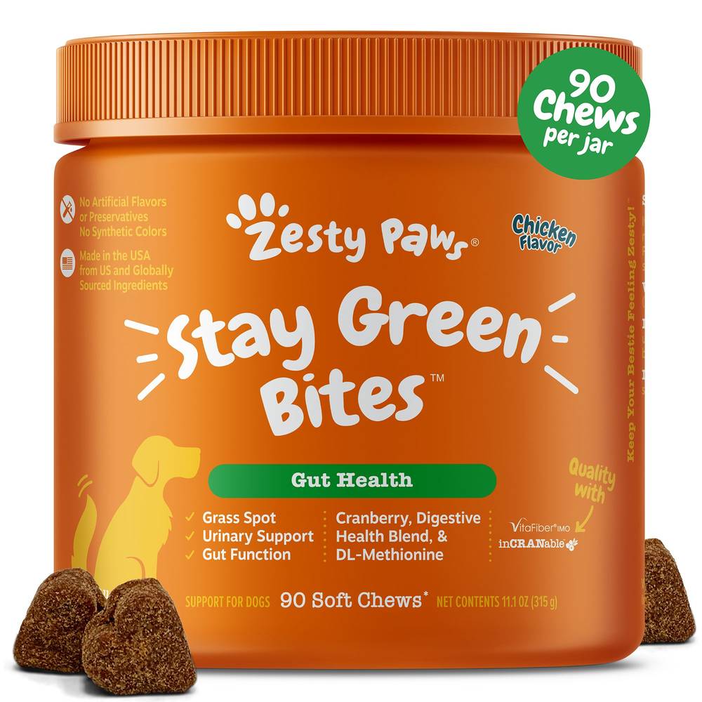 Zesty Paws Stay Green Digestive & Immune Bites For Dogs (12.7 oz, 90 ct)