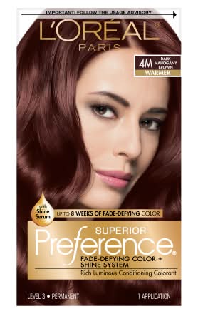 L'Oréal Paris Superior Preference Permanent Hair Color, Dark Mahogany Brown