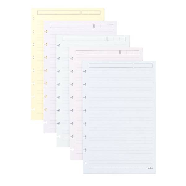 TUL® Discbound Refill Pages, Junior Size, Narrow Ruled, 50 Sheets, Assorted Colors