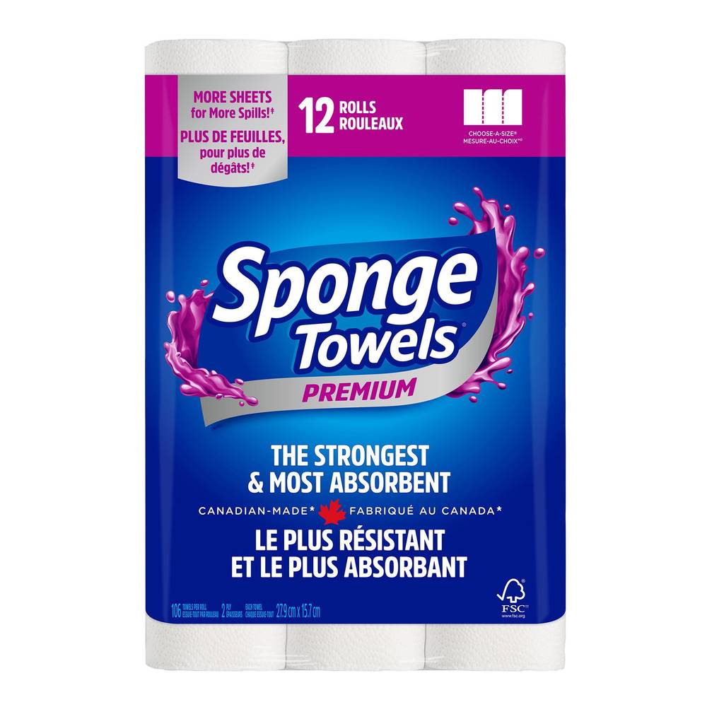 Sponge Towels Premium Paper Towels, 12 X 106 Sheets