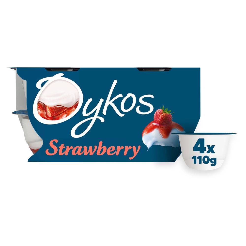 Oykos Greek Style Strawberry Yogurt 4x110g