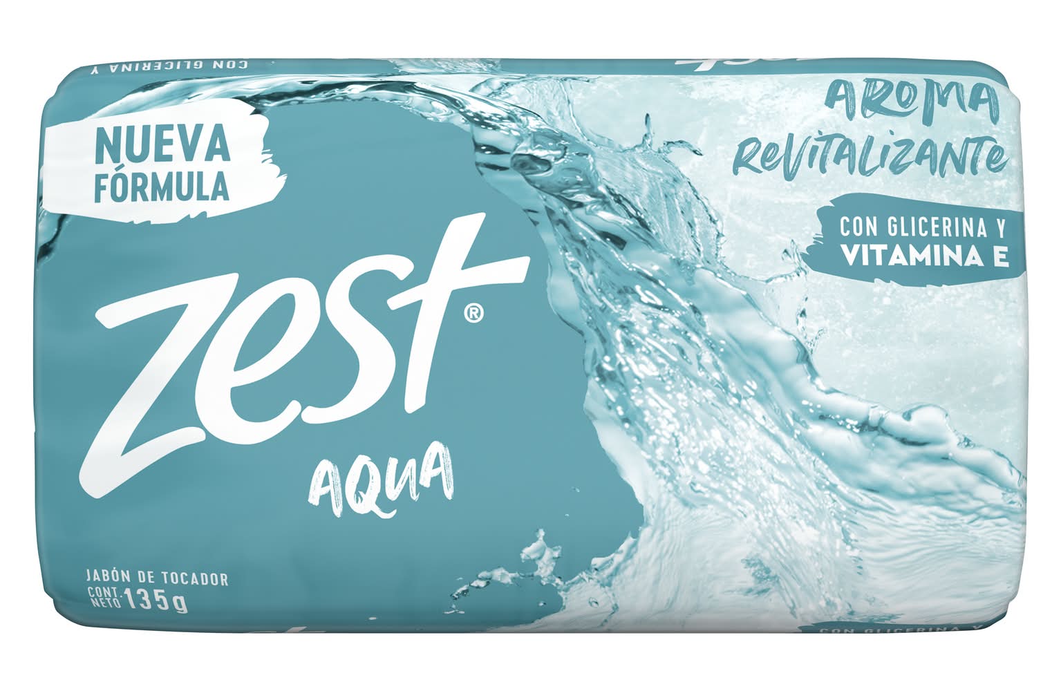 Zest · Jabón de tocador en barra, aqua (135 g)