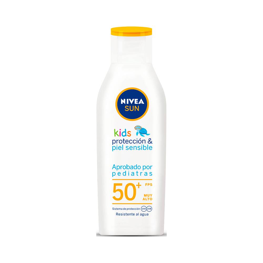 Nivea sun protector solar kids piel sensible fps 50+ (botella 220 ml)