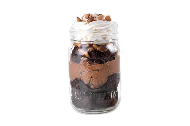 Chocolate Brownie Pudding Jar Dessert