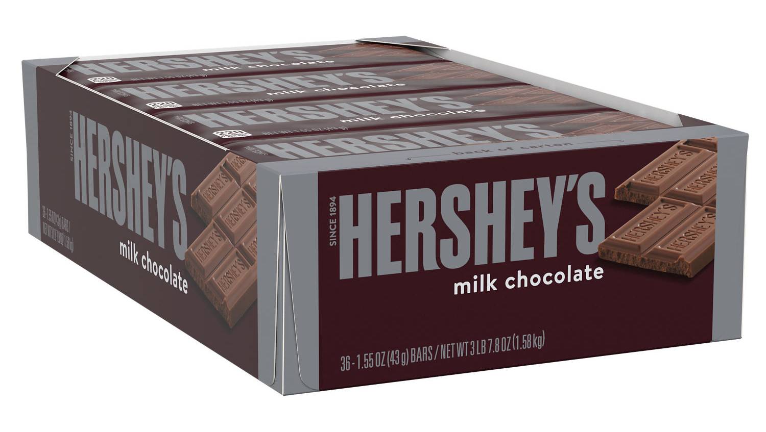 Hershey's Milk Chocolate Bars (55.8 oz, 36 ct)