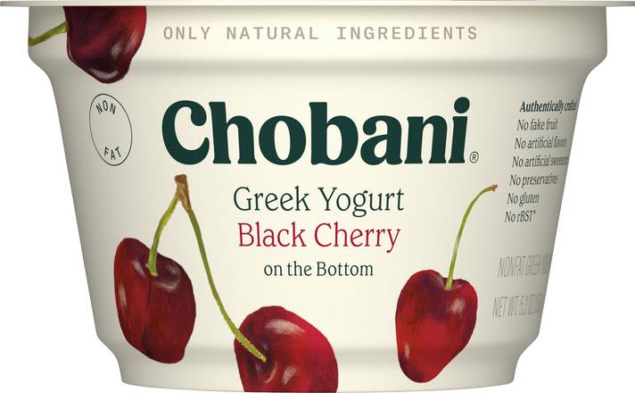 Chobani Non-Fat Greek on the Bottom Yogurt (black cherry)