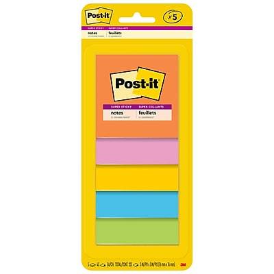 Post-It Notes, 3 In. X 3 In., Rio De Janeiro Collection, 5 Pads/Pack