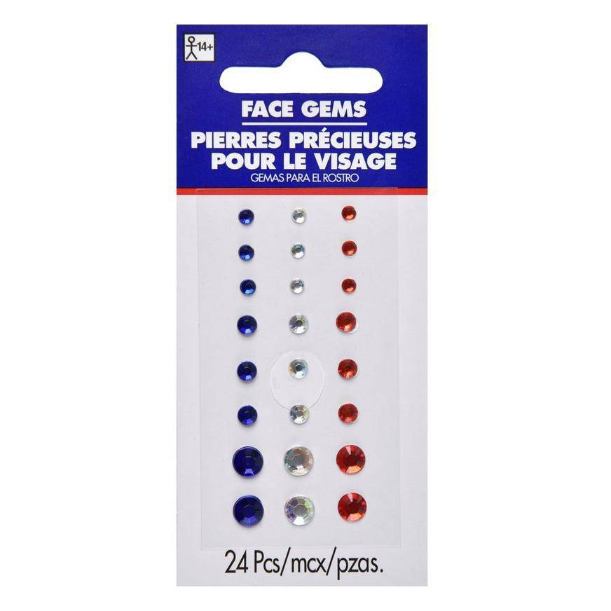 Party City Face Gems (red-white-blue)