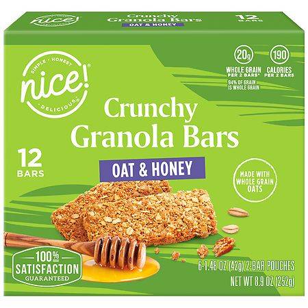 Nice! Granola Bars Crunchy Oat & Honey (12 ct)