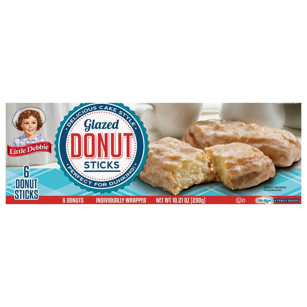 Little Debbie Delicious Cake Style Glazed Donut Sticks (6 ct)