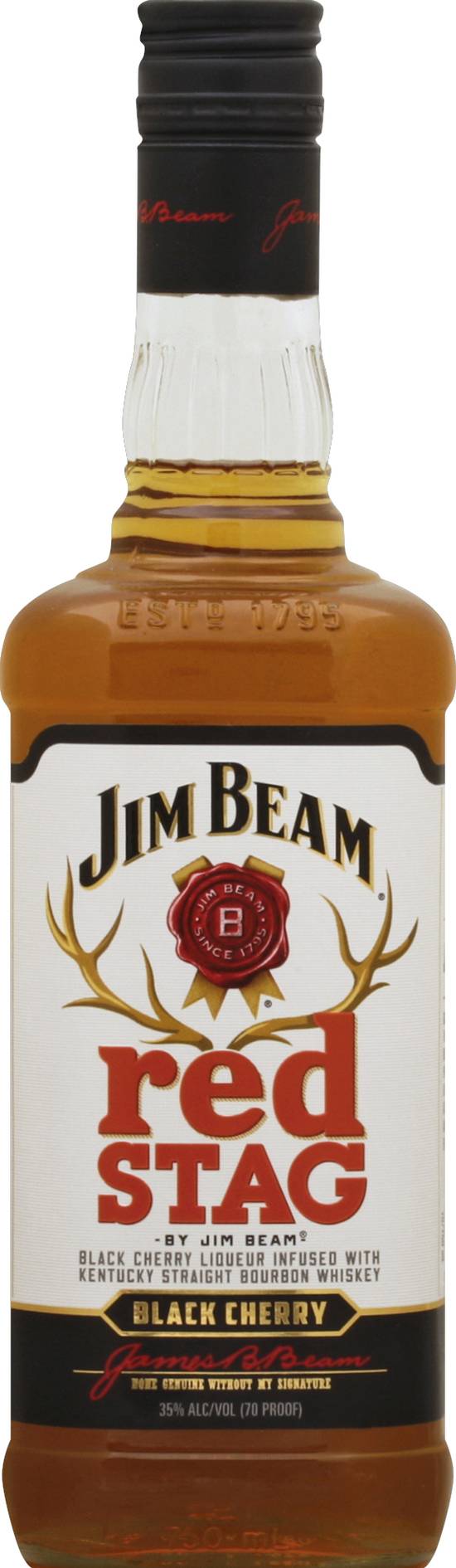 Jim Beam Red Stag Kentucky Straight Bourbon Black Cherry Whiskey (750 ml)