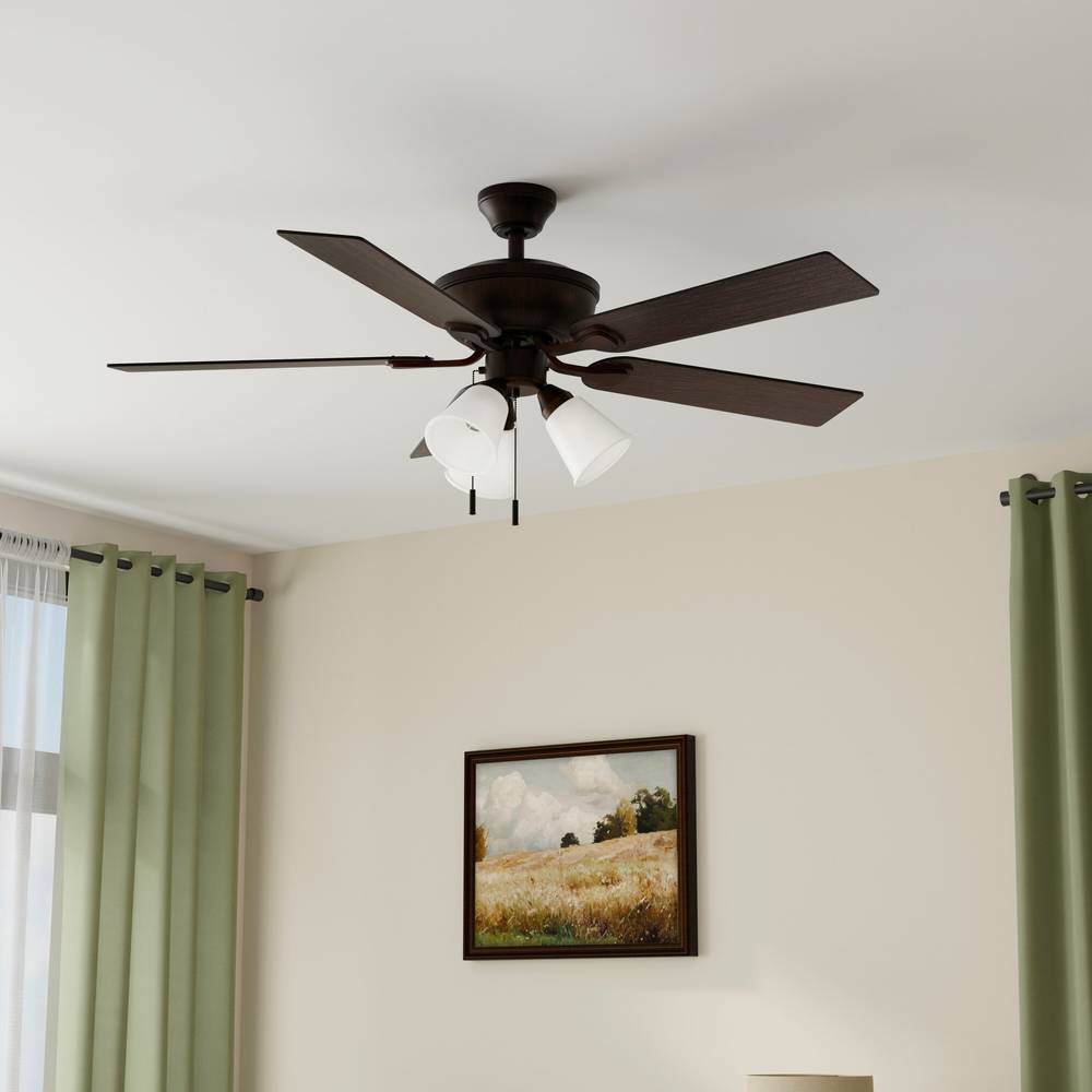 Harbor Breeze Standard Ceiling Fan With Light 5 Blades, 52 In