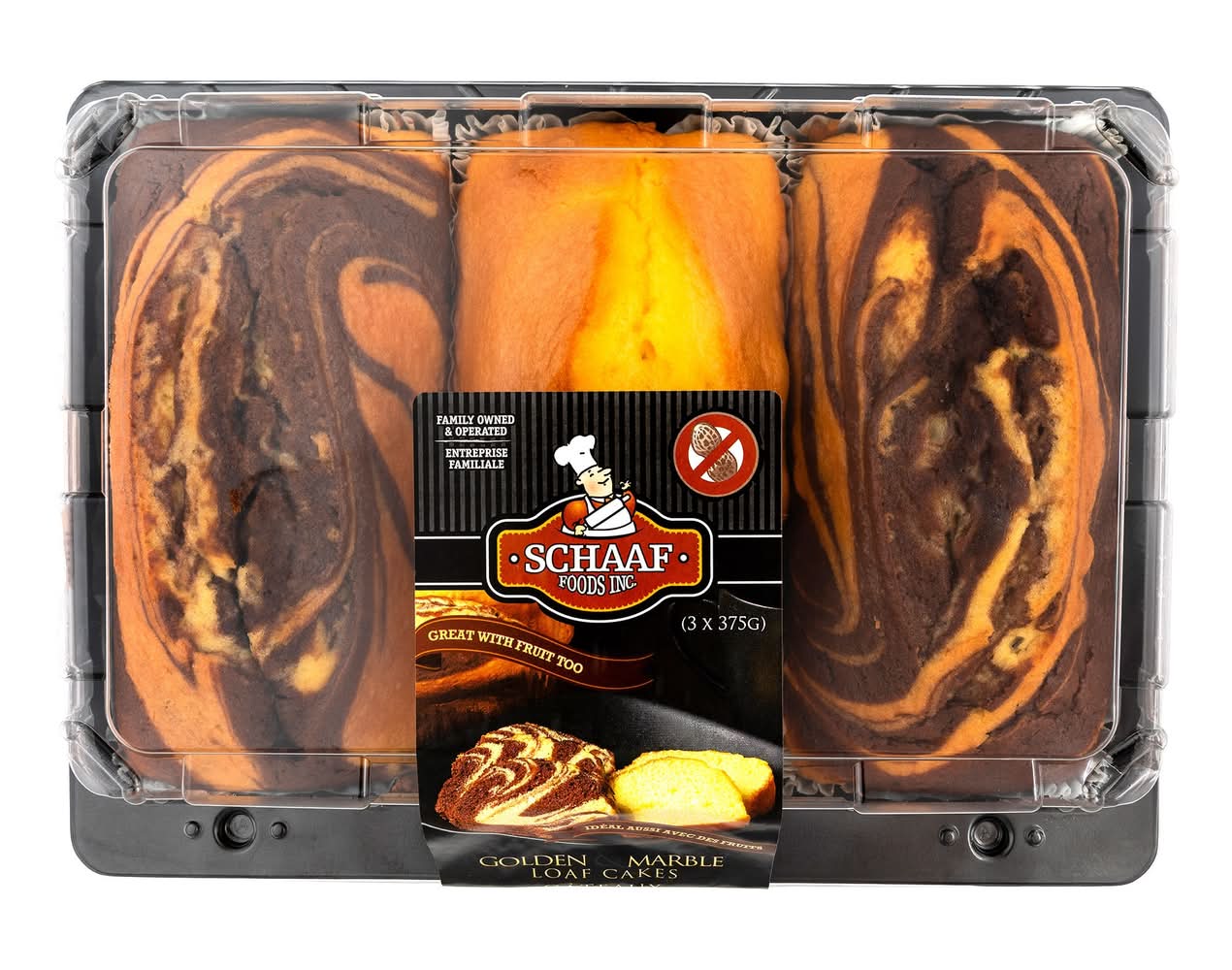 Gateau Dore Et Marbres 3X375Gr Ecsl10 Vps / Golden / Marble Loaf Cake Schaaf 3X375Gr Ecsl10 Vps