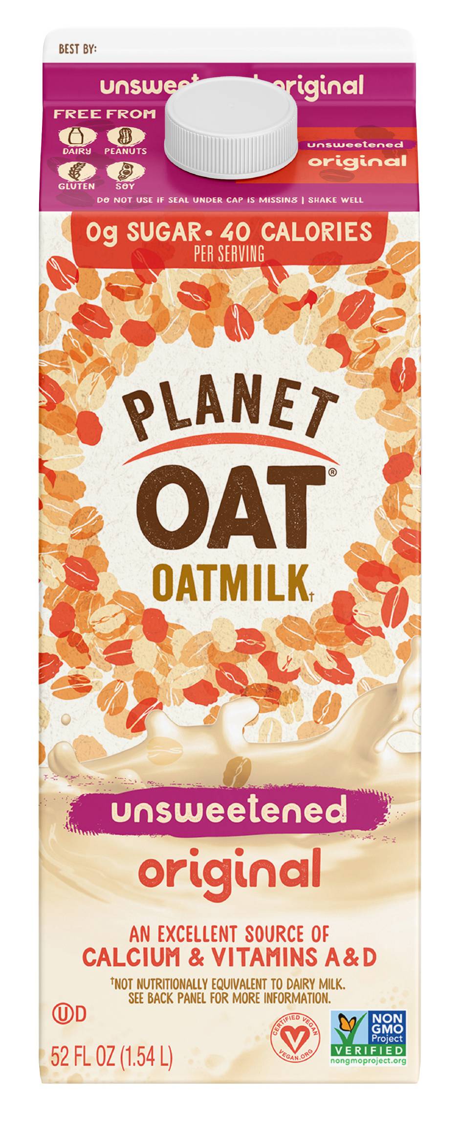 Planet Oat Unsweetened Original Oatmilk (52 fl oz)