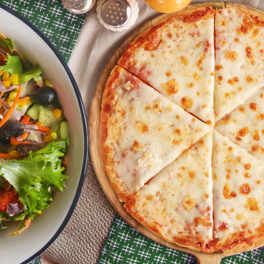 Sabatasso's Thin & Crispy Crust Four Cheese Pizza - Delivery in