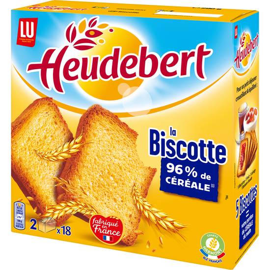 Lu - Heudebert nature la biscotte de céréales (36 pièces)