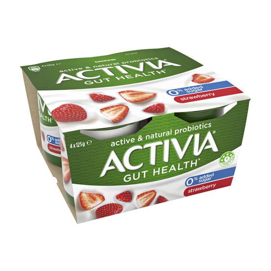 Activia Low Fat Strawberry Yoghurt 4x125g 500g