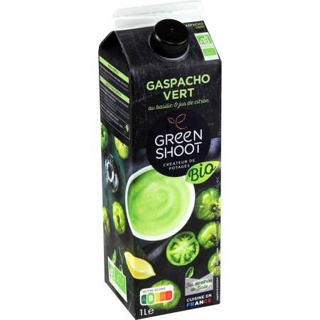 Bio - Gaspacho vert basilic jus de citron Bio GREENSHOOT - la brique d'1L