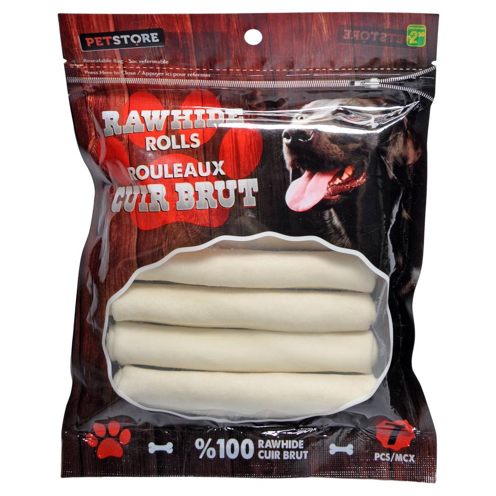 Rawhide Rolls for Dogs, 7 Pack