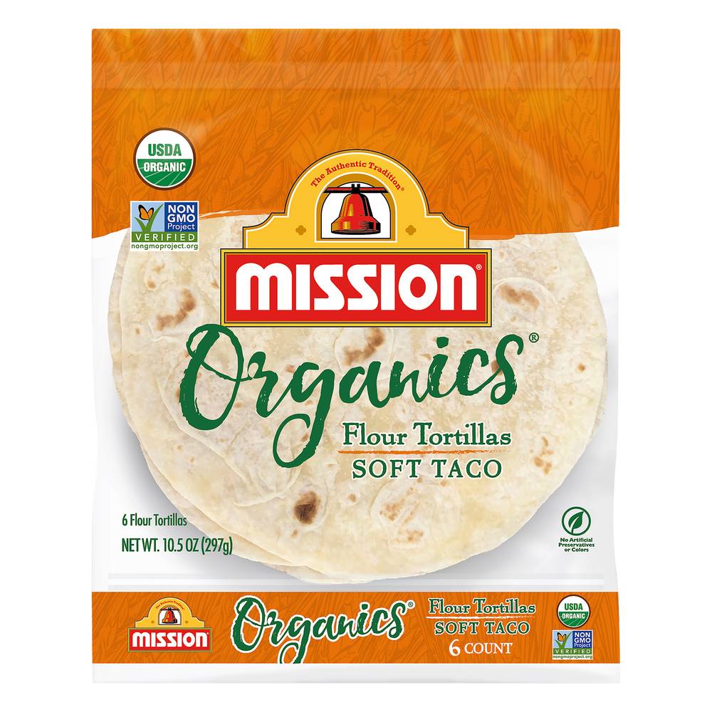 Mission Organics Soft Taco Style Flour Tortillas (10.5 oz)