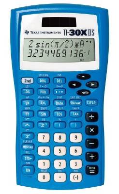 Texas Instruments 30Xiis Fundamental Scientific Calculator, Lightning Blue